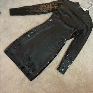 black sequined dress